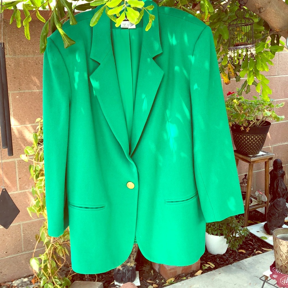 Green wool business jacket